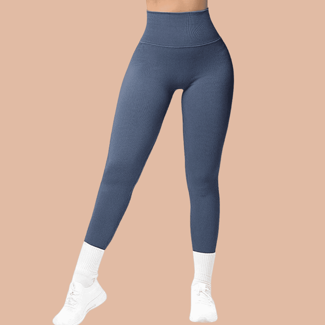 Women's Blue High Waist Breathable Yoga Pants