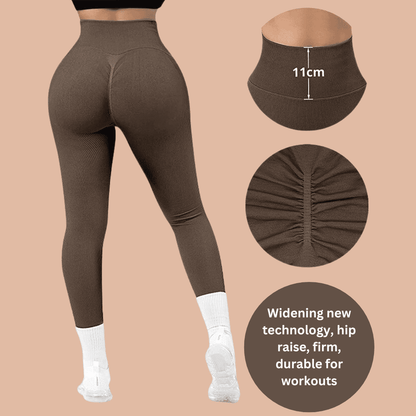 Women's Coffee High Waist Breathable Yoga Pants