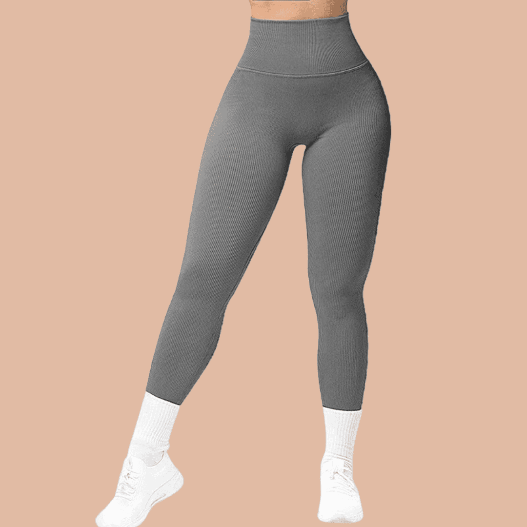 Women's Gray High Waist Breathable Yoga Pants