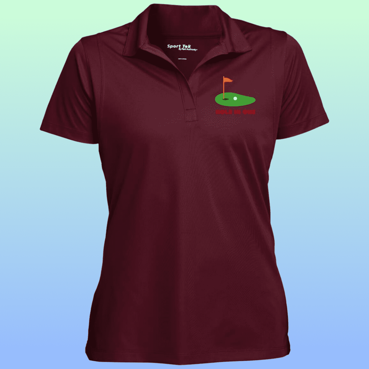 Women's Maroon Golf Hole In One Micropique  Sport-Wick® Polo Shirt