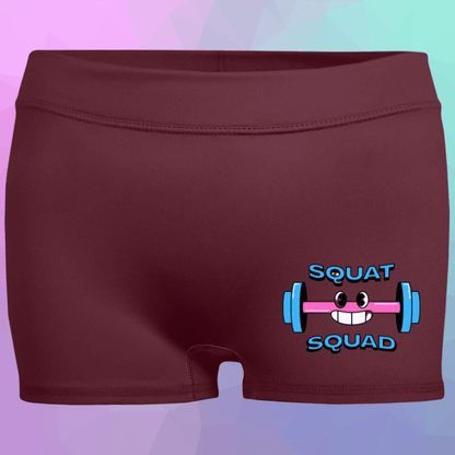 Women's Maroon Squat Squad Fitted Moisture-Wicking Shorts