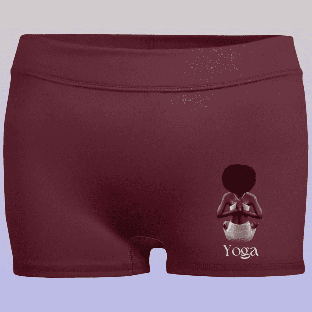 Women's Maroon Yoga Moisture-Wicking Shorts