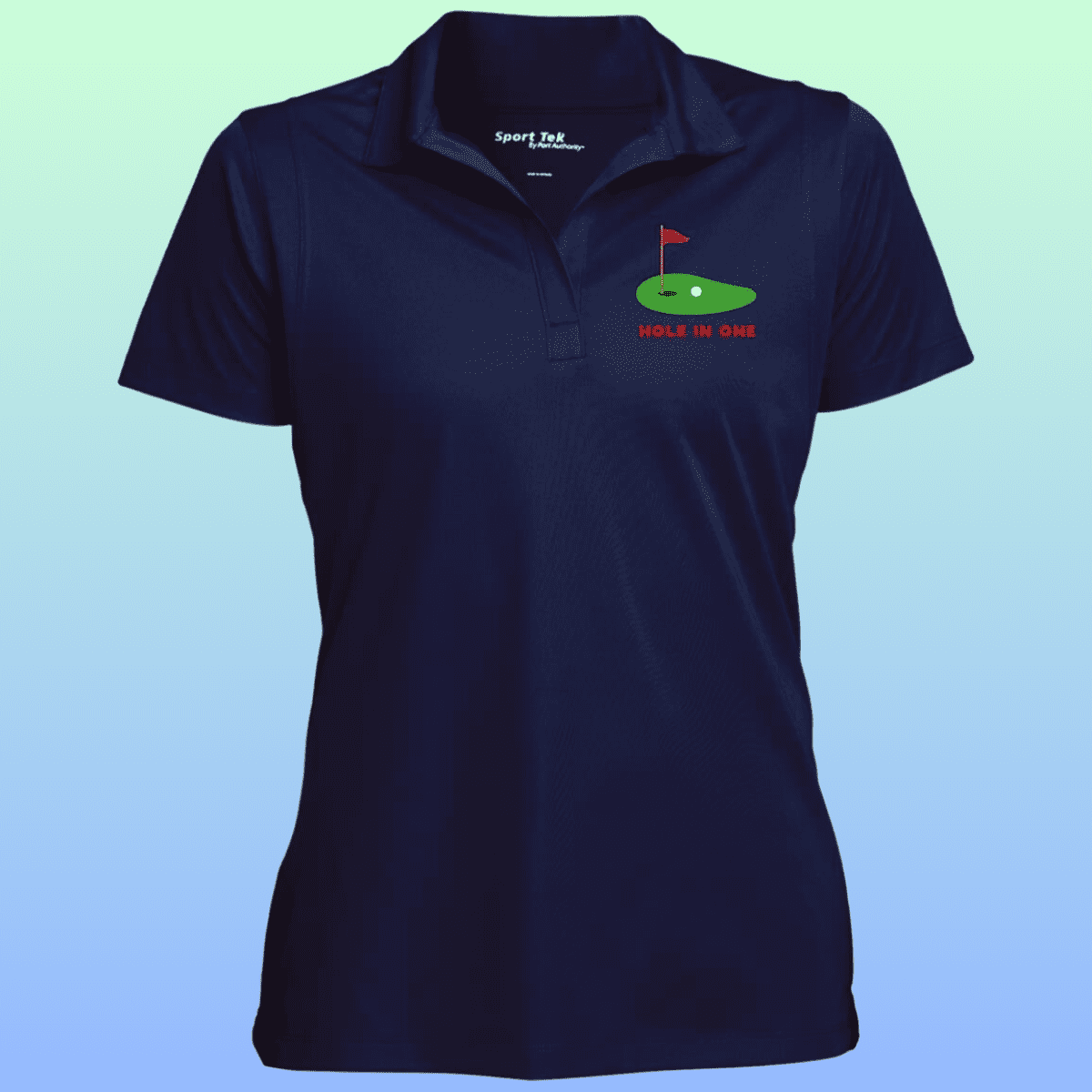 Women's Navy Golf Hole In One Micropique  Sport-Wick® Polo Shirt