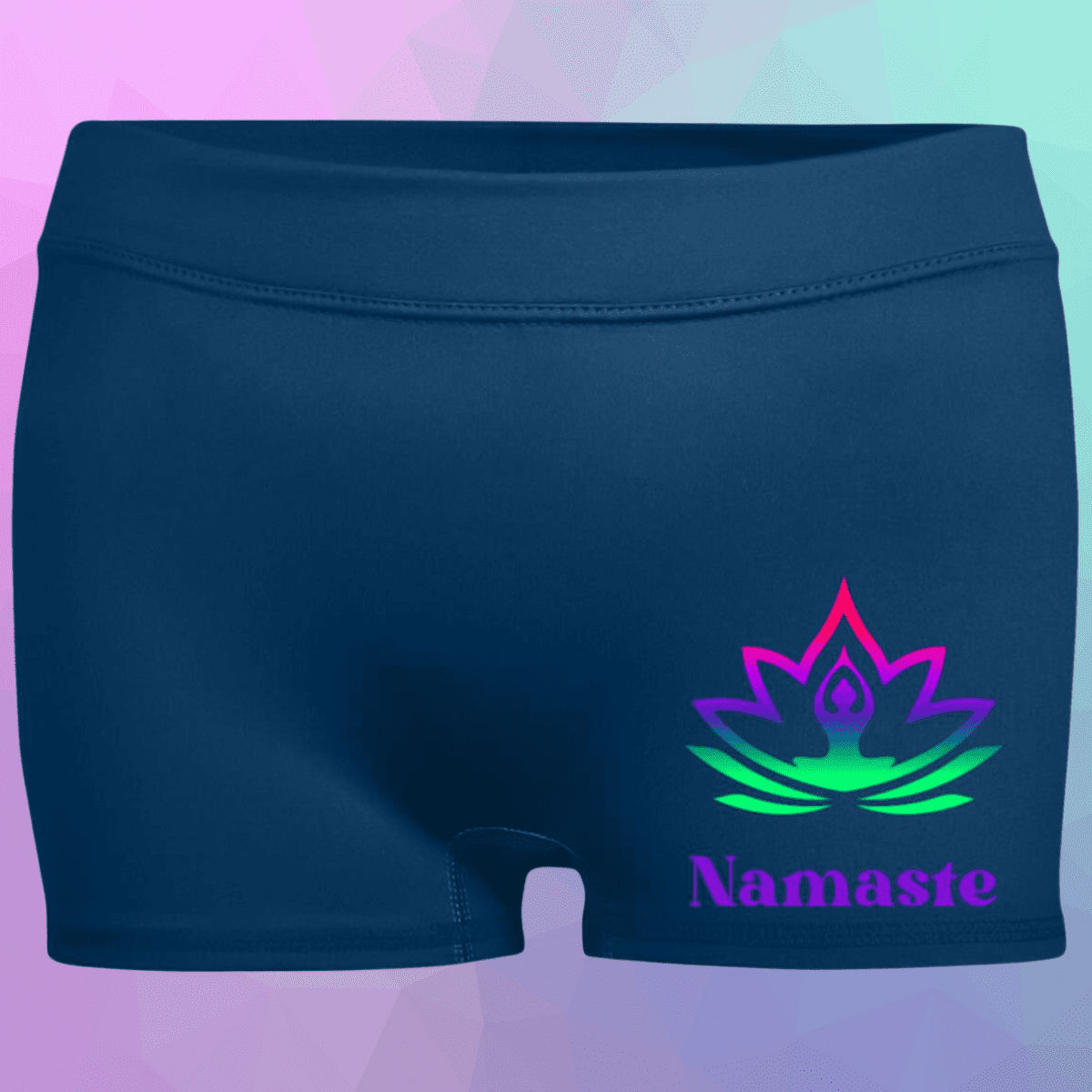 Women's Navy Namaste Fitted Moisture-Wicking Shorts