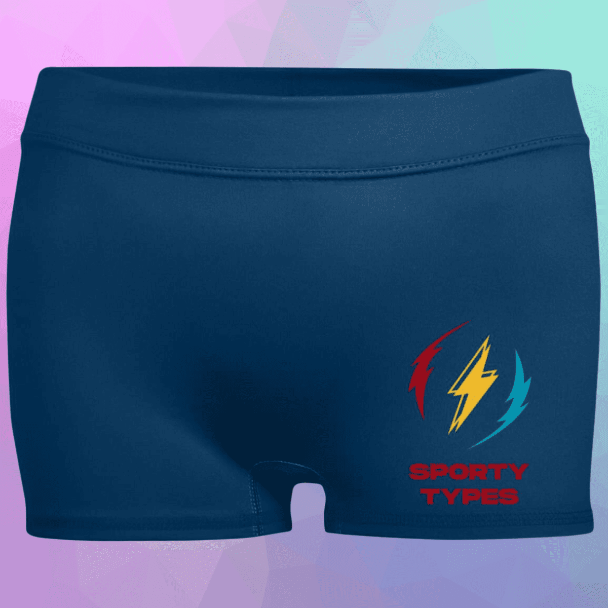Women's Navy Sporty Types Fitted Moisture-Wicking Shorts