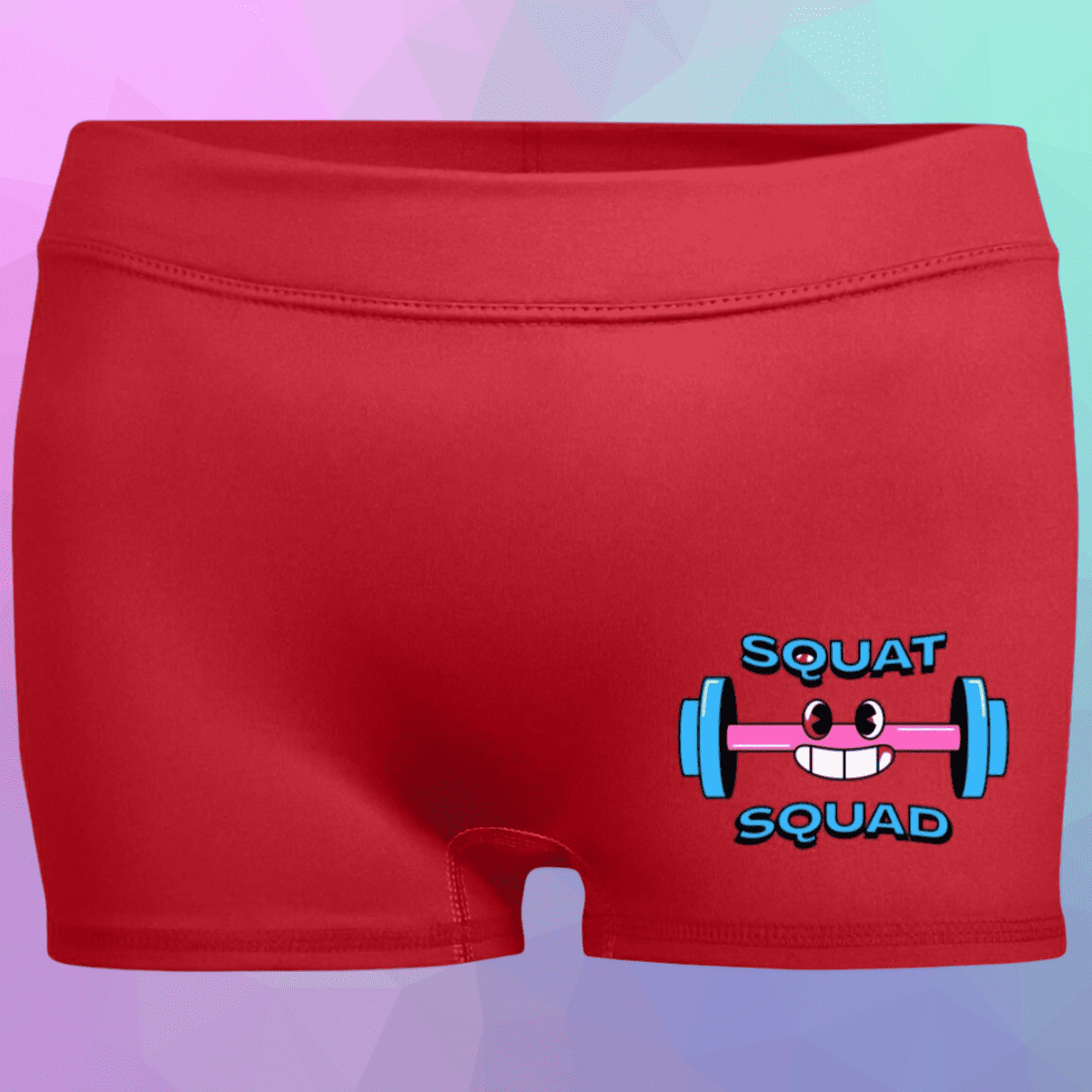 Women's Red Squat Squad Fitted Moisture-Wicking Shorts