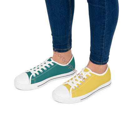 Women's Teal & Mustard Mismatched Low Top Sneakers