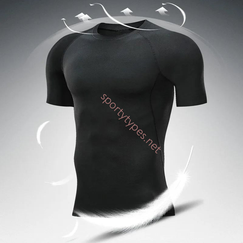 Black Men's Compression Workout Tee