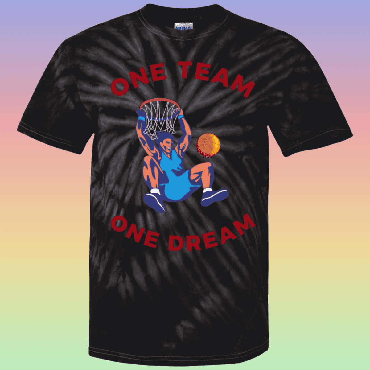 Youth Black Basketball Fan Tie Dye T-Shirt