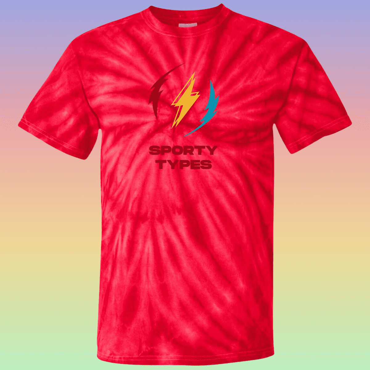 Youth Red Sporty Types Tie Dye T-Shirt