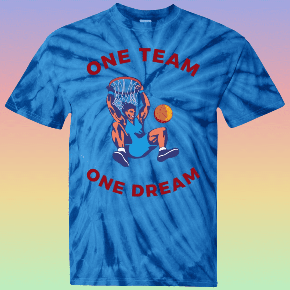 Youth Royal Basketball Fan Tie Dye T-Shirt