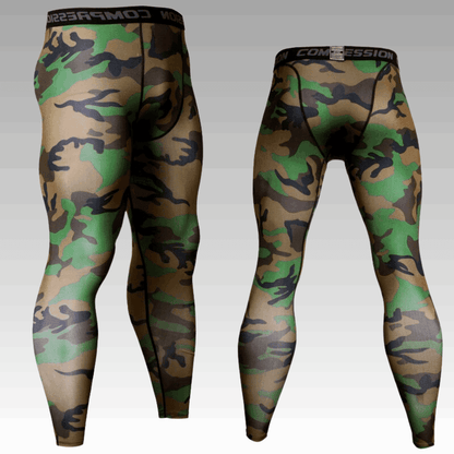 Men's Army Green Camouflage Leggings