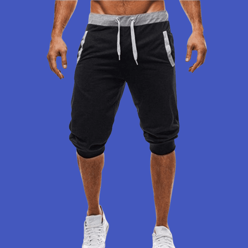 Men's Black Cropped Sweatpants