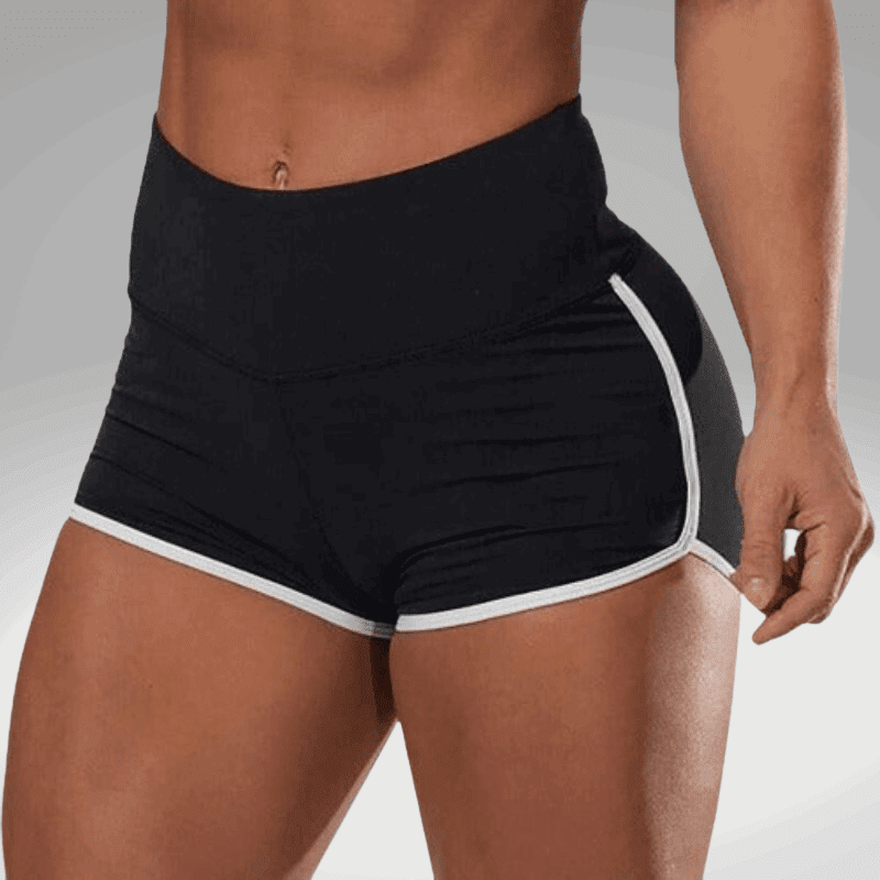Women's Black Stretch Scrunch Shorts