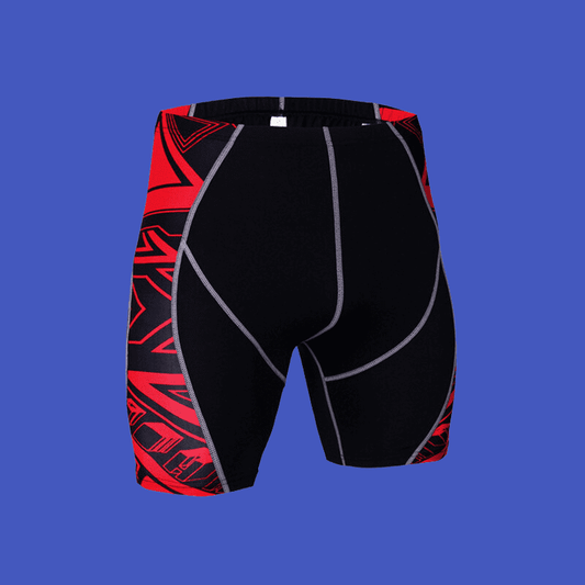 Men's Bland And Red Patterned Quick Dry Shorts