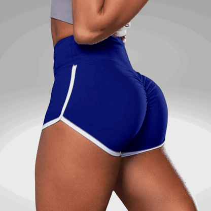 Women's Blue Stretch Scrunch Shorts