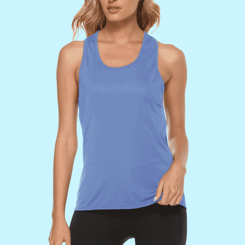 Women's Blue Breathable Yoga Tank Top