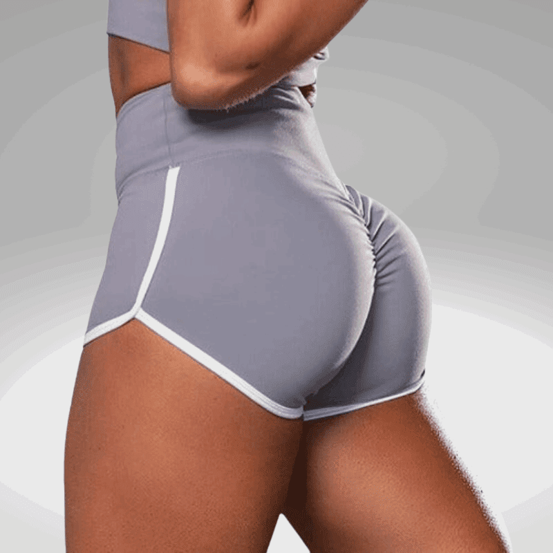Women's Gray Stretch Scrunch Shorts