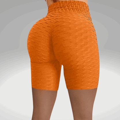 Orange High Waist Jacquard Bubble Shorts