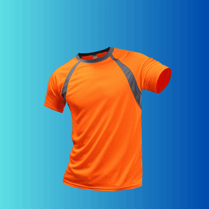 Men's Orange Quick Dry Fitness T-Shirt