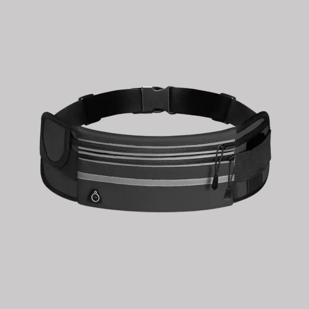 Black Waterproof Sporty Waist Belt Bag