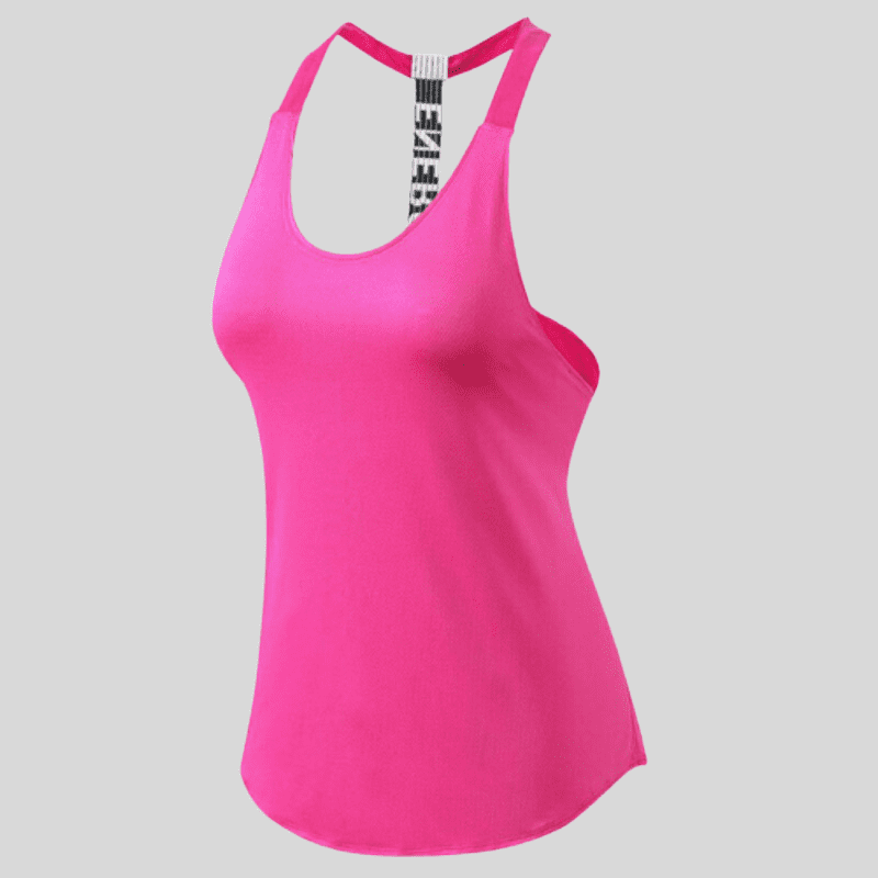 Women's Rose Red Fitness Tank Top T-Strap