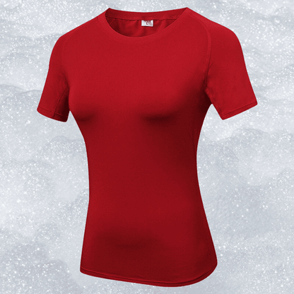 Women's Red Sports Fitted Tee