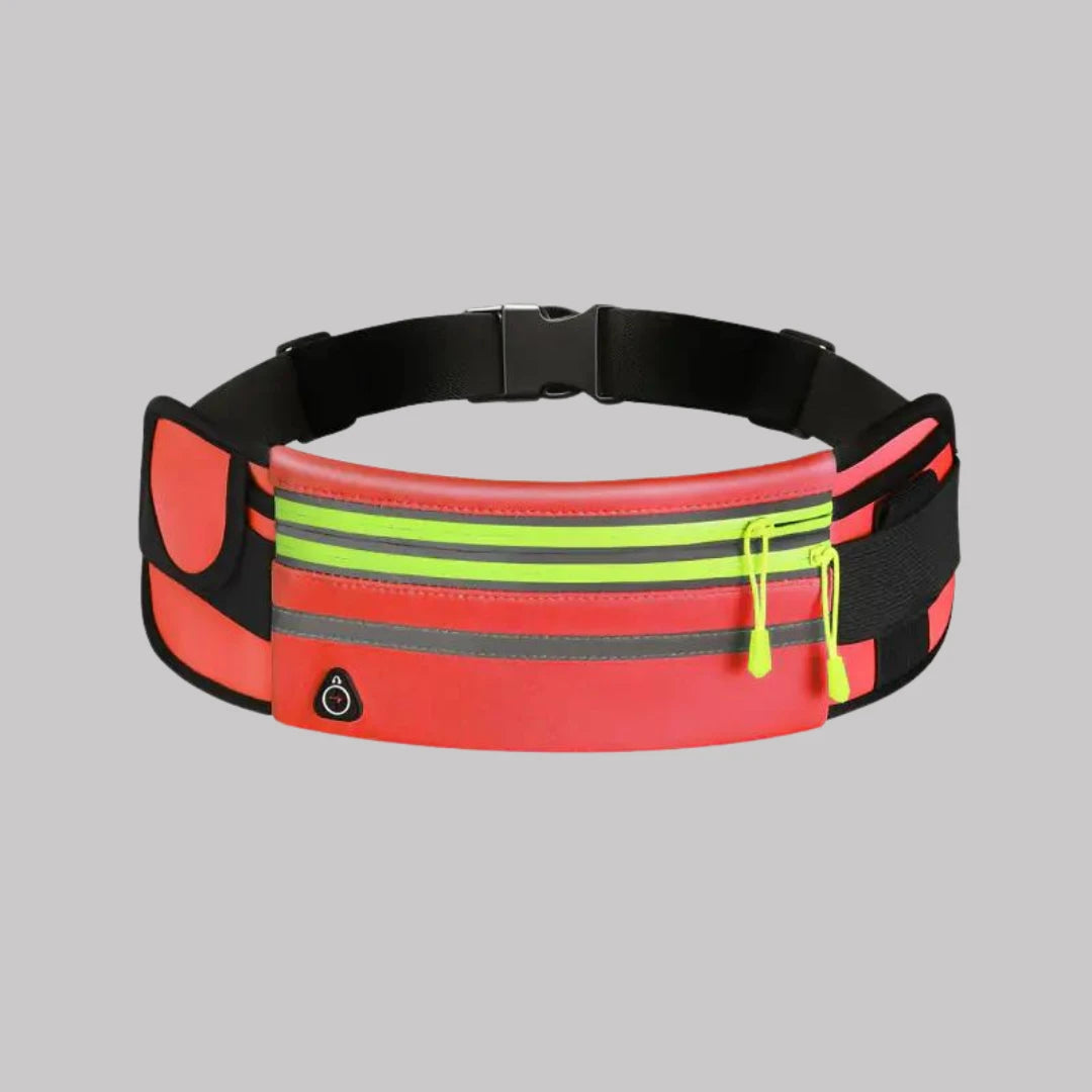 Red Waterproof Sporty Waist Belt Bag