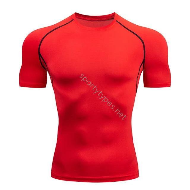 Red Men's Compression Workout Tee