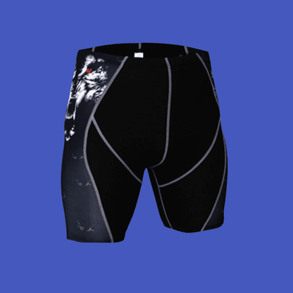 Men's Wolf Patterned Quick Dry Shorts