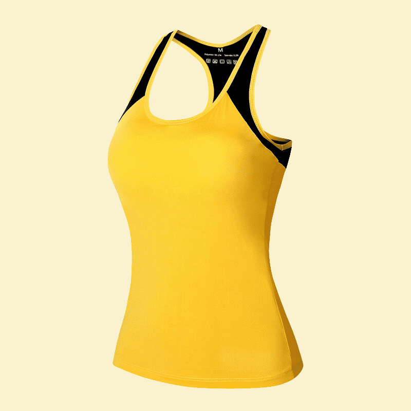 Women's Yellow Racerback Fitness Tank Top
