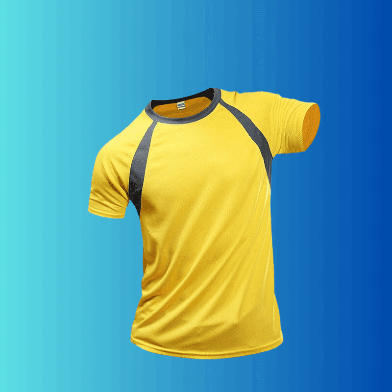 Men's Yellow Quick Dry Fitness T-Shirt